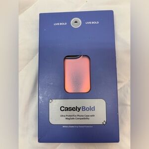 Casely Bold Orange pink Phone Case iPhone 16 pro with MagSafe notice imprection